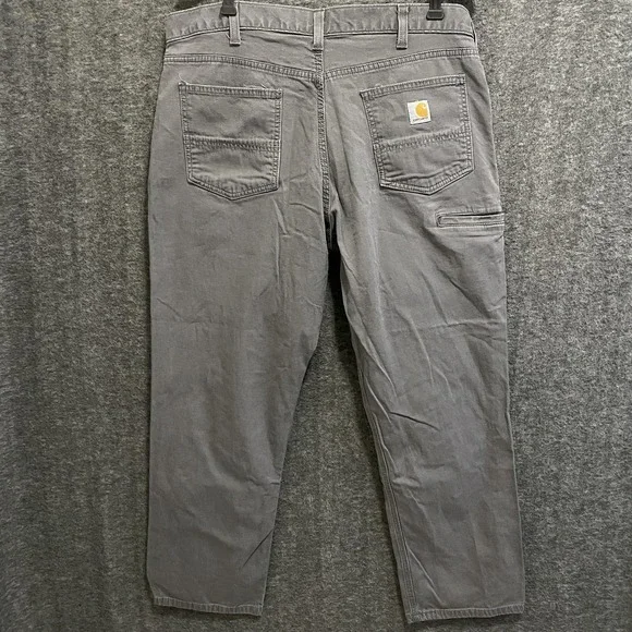 Carhartt Pants‎ Mens 38x30 Gray Rugged Flex Carpenter Canvas Relaxed Fit Utility - Picture 8 of 10